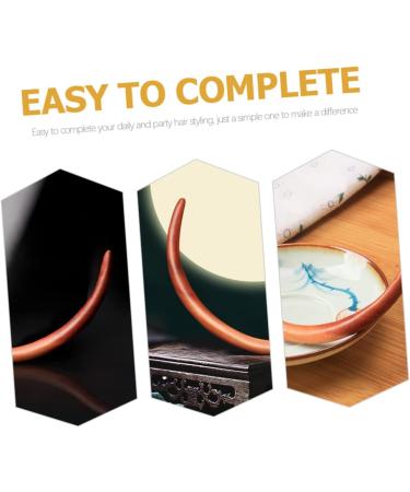 Angoily Moon Wooden Hairpin Hair Stick Japanese Hair Pins Hair Clips Hair Bun Pin Hair Jewels for Women Japanese Hair Accessories Disk Hair Moon Headpiece Updo Hair Chopsticks Semicircle - Buy Online on GoSupps.com