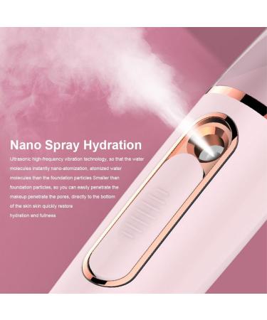 kawehiop Mist Face Sprayer 25ML Rechargeable Moisturizing Hydrating Facial Mister Beauty Portable Cooling Skin Care Atomizer Steamer Pink - Buy Online on GoSupps.com