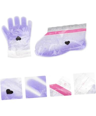 2 Pairs Wax Gloves Foot Non-woven Fabric Nursing Cover Purple - Buy Online on GoSupps.com