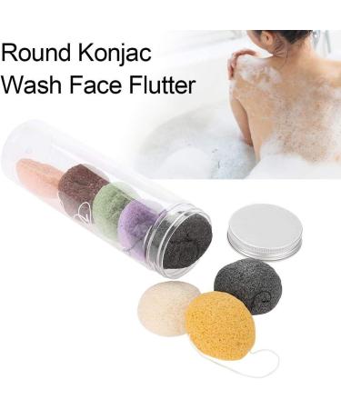 Konjac Wash Face Flutter Set - 8pcs Round Type Body Sponges for Deep Pore Cleansing and Exfoliation - Buy Online on GoSupps.com