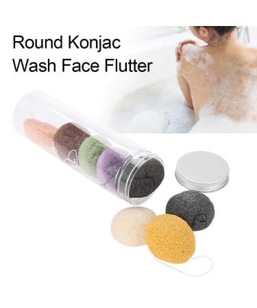 Konjac Peeling Sponge - Natural Facial Cleaning Sponge | 8 Plant Fiber Sponges with Activated Bamboo for All Skin Types - Buy Online on GoSupps.com