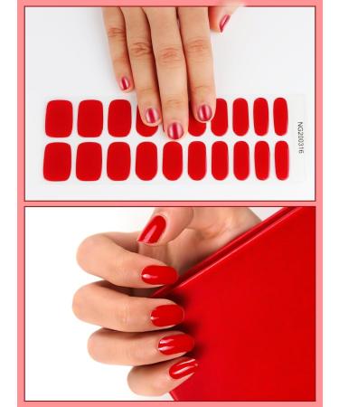 Kalolary 20Pcs Gel Nail Polish Stickers - Jujube Red Full Wraps with UV/LED Cure - Nail Strips for Women & Girls - Buy Online on GoSupps.com