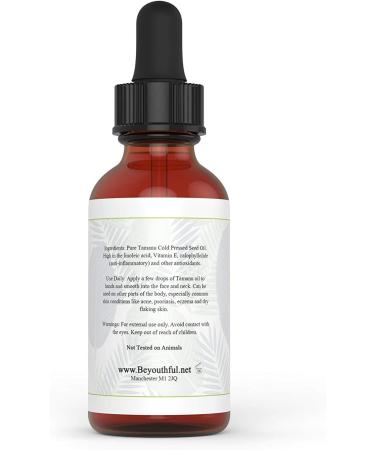 BeYouthful Tamanu Seed Oil 100% Cold Pressed For Face And Hair. Topical Care For Acne And Other Skin Conditions. Amber Glass Bottle With Dropper Top. - Buy Online on GoSupps.com