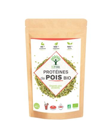 Prot ine de Pois Bio - Bioptimal - 80% Prot ines - 12% BCAA - Haute Digestibilit - Energie Sport Musculation - Poudre de Pois Jaune - 100% Pur - Conditionn en France - Certifi Ecocert - 500 g Go t neutre 500 g (Lot de 1)