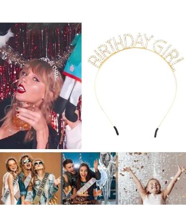 Rhinestone Diamond Princess Crown Headband for Girls Birthday Party - Gold - Buy Online on GoSupps.com