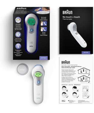 Braun Sensian 5 Non-contact Forehead Thermometer | Colour-Coded Digital Display | Baby & Child Friendly | 2-Sec Results | BNT300 - Buy Online on GoSupps.com