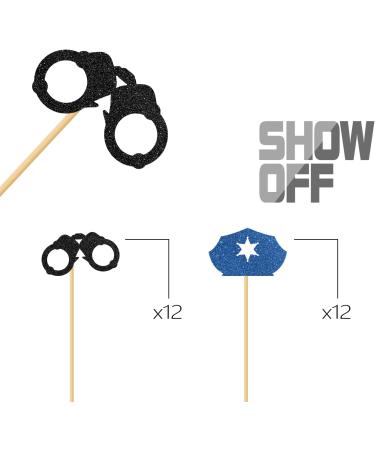 MonMon & Craft Congrats Officer Cupcake Toppers/Future Police Graduation Cupcake Decor/Class of 2024 Cupcake Toppers/Police Academy Graduation Party Cupcake Decorations Black Blue Glitter 24 Pcs - Buy Online on GoSupps.com