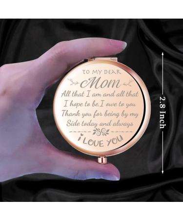 Rose Gold Compact Mirror for Mother - Unique Mother's Day Gift from Daughter/Son - Buy Online on GoSupps.com