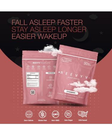 REEVYV Fast-Acting Melatonin Sleep Strips 5mg Melatonin Strips Chamomile Extract Vitamin B6 5X Faster Absorption Zero Sugar Gluten-Free Non-GMO Sleep Aids for Adults - Buy Online on GoSupps.com