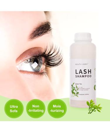 Eyelash Extension Shampoo 600ml - Paraben & Sulfate Free Eyelid Foaming Cleaner for Natural & Professional Use - Green Tea Formula - Buy Online on GoSupps.com