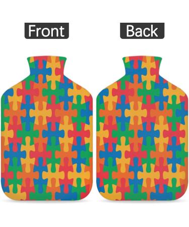 Autism Awareness Day Puzzle Heat Bottle 2L PVC Pain Relief Heat & Cold Therapy for Cramps Neck & Shoulders - Buy Online on GoSupps.com