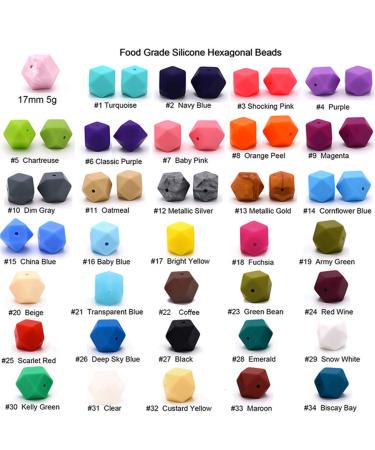 DIY Silicone Hexagon Pearl Beads 50PC 17mm - Handmade Jewelry Making Accessory - Buy Online on GoSupps.com