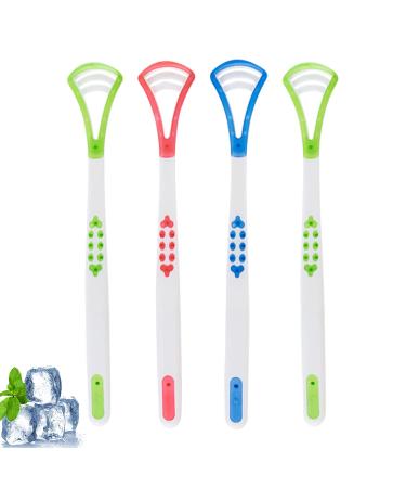GNCLOUD Tongue Scraper 4 Pcs Tongue Cleaner Brushes Tongue Cleaner for Adults Oral Cleaning Care for Keeps Breath Fresh Maintain Mouth Health