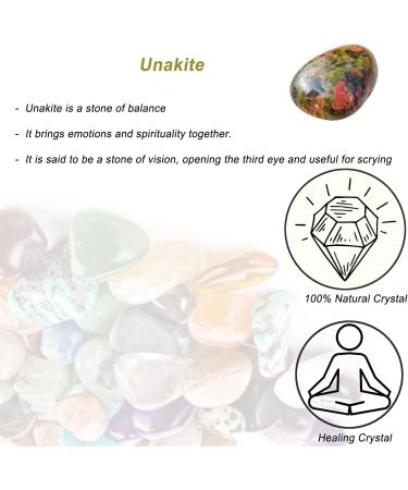 Unakite Healing Crystal Stones 1.25-2.0" Large Reiki Healing Gemstones Natural Tumbled Polished Stones for Energy Witchcraft Therapy Meditation - Buy Online on GoSupps.com