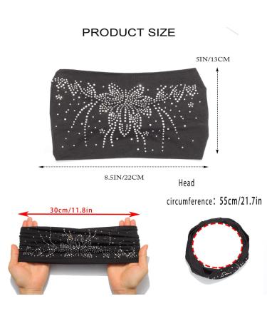 CAKURE Crystal Rhinestone Wide Headband - Sparkly Black Turban for Women and Girls - Buy Online on GoSupps.com
