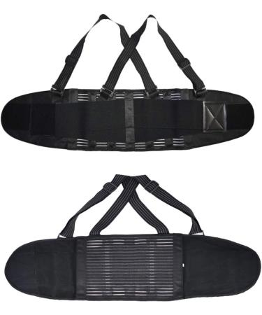 Buy Lumbar Back Support Belt | Adjustable Pain Relief Corset for Men & Women | Posture Corrector with Suspenders - Heavy Duty Support Brace (Black M - Buy Online on GoSupps.com
