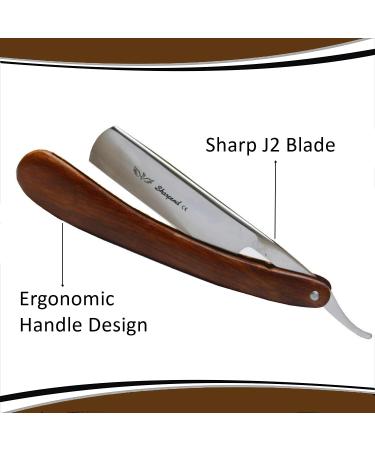 High-Quality Straight Razor - Japanese J2 Steel Cutthroat Blade with Vintage Wood Handle - Perfect for Precision Shaving - Buy Online on GoSupps.com