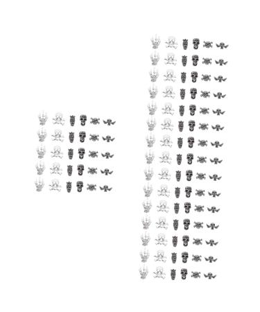 FRCOLOR 240 Pieces Nail Art Accessories Metal Halloween Nail Pendant DIY Halloween Nail Charm Ornament Nail Skull Pendant Manicure Decorate Set 3D