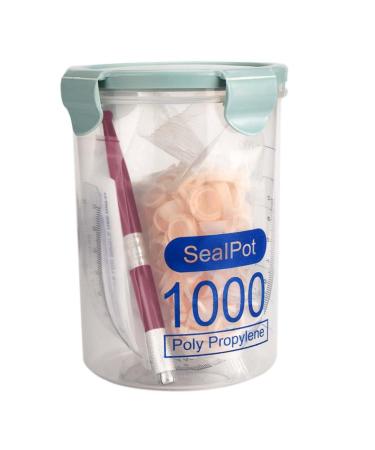 FRCOLOR Red Ruler Ring with Pot Kit Storage Microblading Cup Eyebrow Embroidery Pen