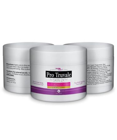 Pro Truvale Skin 2X Cream - Premium Anti Aging Cream - 2 Month Supply - Enriched with Vitamin A & C to Help Fade Hyperpigmentation & Reduce Wrinkles - Reduce Dryness & Protect Skin Cells w/Ceramides - Buy Online on GoSupps.com