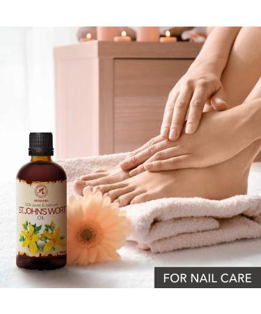 St. John's Wort Infused Oil 3.4 Fl Oz - 100% Pure & Natural for Face, Body, Skin, Hair & Massage - Buy Online on GoSupps.com