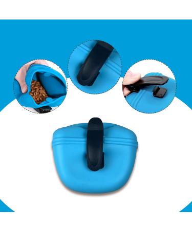 Rumyve Silicone Dog Therapy Bag Clip Dog Training Bag Portable Dog Therapy Bag Pocket Treat Handling Food Clip to Take The Dog Away(Blue) - Buy Online on GoSupps.com