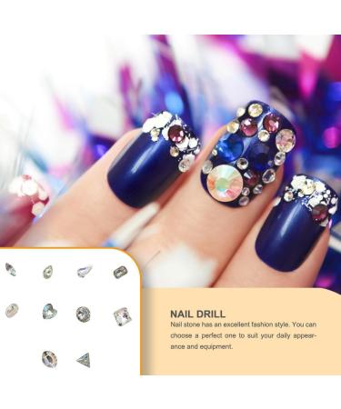 dijiusidy Nail Rhinestones Manicure Decorations Multiple-Shape Multi-color Glass DIY Decor Stickers Eye-catching Beauty Tools 8mmRound Satellite - Buy Online on GoSupps.com