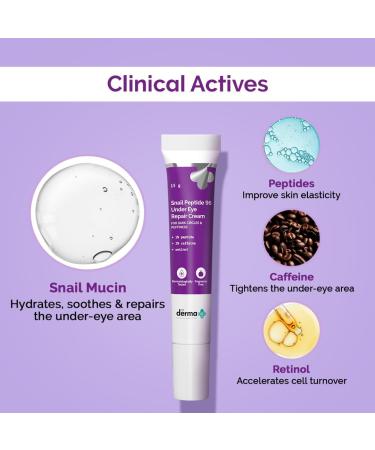 Snail Peptide 96 Under Eye Repair Cream - Reduce Dark Circles & Puffiness | The Derma Co | 15g - Buy Online on GoSupps.com