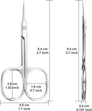 ANRUI Professional Stainless Cuticle Scissors - Deadskin Cutter for Fingernail, Toenail, Eyebrow & Eyelash Grooming - Silver - Buy Online on GoSupps.com
