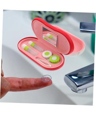 Buy BUIFULSIC Double-Latin Contact Lens Case & Solution - Hard Shell Travel Accessory | Red 16.5x7x5.5cm - Sensitive Contact Holder - Buy Online on GoSupps.com