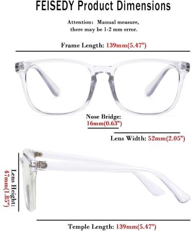 FEISEDY Vintage Reading Glasses | Blue Light Blocking | Women & Men | Spring Hinge | Clear Lens | 1.5x Magnification - Buy Online on GoSupps.com
