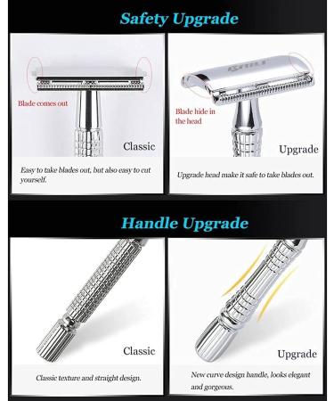 BAILI Classic Double Edge Safety Razor Set with Platinum Blade - Silver BD176 - Buy Online on GoSupps.com
