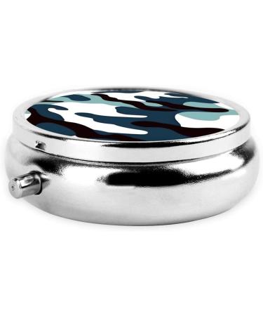 Marine Camouflage Round Pill Box Organizer | 3 Compartment Portable Travel Pill Box for International Shipping - Buy Online on GoSupps.com