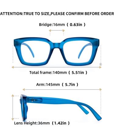 Amorays Oversize Square Vintage Reading Glasses - Anti-Blue Light Lens Zipper Spring +1.00 for Men & Women - Perfect for Presbyopia - Buy Online on GoSupps.com