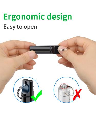 Mini Pill Box Keychain (3 Pack) - Waterproof Aluminium Alloy Pill Organizer for Travel - Portable Metal Pill Holder Case for Outdoor Activities - Buy Online on GoSupps.com