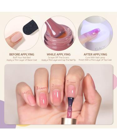 GAOY Jelly Pink Gel Nail Polish Set - 6 Transparent Colors for DIY Manicure and Pedicure at Home - Buy Online on GoSupps.com