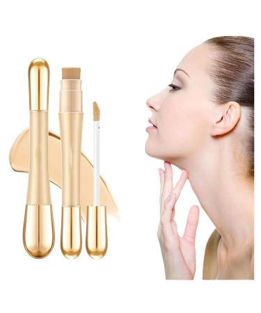 2 in 1 Anti-Wrinkle Foundation, Foundation Stick with Built-in Brush, High Coverage Matte Liquid Concealer, Moisturizing Foundation, Waterproof and Long Lasting