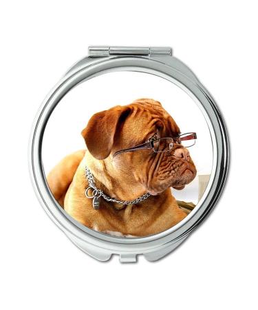 Mirror Travel Mirror Dog Dogue De Bordeaux Mastiff Bordeaux Burgundy pocket mirror portable mirror