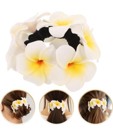Beaupretty Hawaiian Flower Hair Tie Plumeria Hair Scrunchy Women Hair Tie Summer Flower Hair Tie Elastic Hair Bands for Women Girls - Buy Online on GoSupps.com