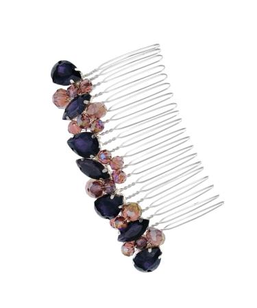 Ipetboom hair comb Splitter dress colored diamond hair comb clips knot top headband real hair side fringe European and American hair curler hair rhinestone bridal hair accessories