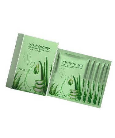 Masque pour les Pieds L'extrait D'alo s Traitement Exfoliant Hydratant Aide une Peau Saine Soins Base de Plantes Pieds Doux et Lisses (5 pi ces) 1 unit (Lot de 1)