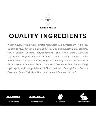 Blind Barber Watermint Gin Shave Cream - Nourishing Beard Lather for All Skin Types - 3.2oz | International Shipping Available - Buy Online on GoSupps.com