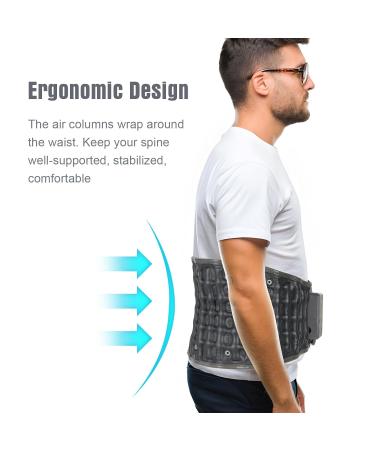 Cordless Heated Decompression Back Belt - Inflatable Lumbar Traction & Pain Relief for All | Rechargeable One Size Fits 29-49 Waist - Buy Online on GoSupps.com