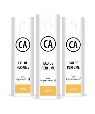CA Perfume Impression of Wanted For Men Travel Size Refillable Atomizer Sample Replica Fragrance Eau de Parfum/Cologne Sprayer 0.3 Fl Oz/10 ml / X3