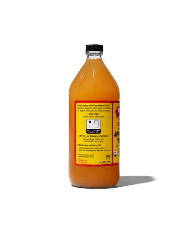 2 Pack Bragg Organic Apple Cider Vinegar 32 Fl Oz with Mother | USDA Certified Raw Unfiltered Natural Ingredients + Measuring Spoon - Buy Online on GoSupps.com