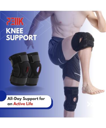 Hinged Knee Brace for Pain Relief - Adjustable Support with Removable Hinge & Shock Absorber for ACL PCL & Meniscus Tear - Universal Size for All - Buy Online on GoSupps.com
