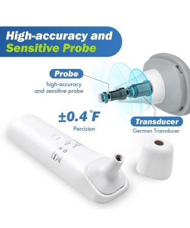 Elera Contactless Ear Fever Thermometer | 4 Measurement Modes | Baby Thermometer with 1-Second Read & 40 Memory Functions - Fast & Accurate - Buy Online on GoSupps.com