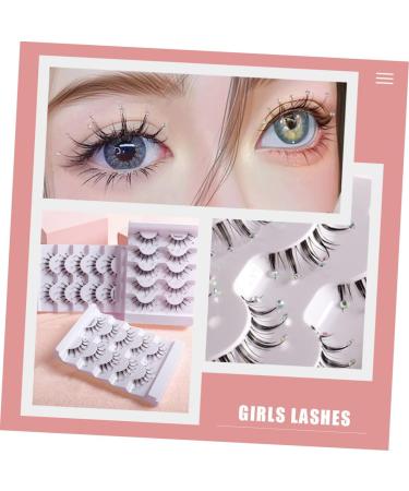 Housoutil 5 Pairs Diamond Eyelashes False Eyelashes Fluffy Girls Lashes Asian Decor Christmas Lashes Colorful Rhinestones Diamond Decor Fluffy Eyelash Miss Paste Drill Flash Fiber - Buy Online on GoSupps.com