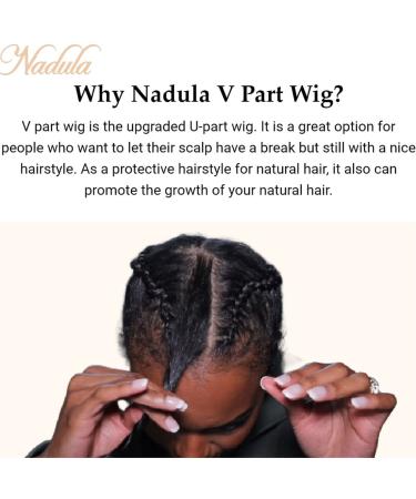 Nadula V Part Wig Kinky Curly Human Hair | Glueless Upgraded U Part Wig | 10A Malaysian Afro Curly V-Part Clip-In Half Wig 16 150% Density - Buy Online on GoSupps.com