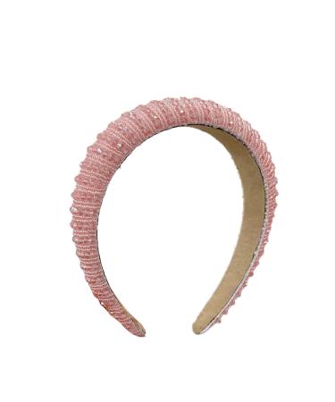 T- hair ripe ladies with rhinestones wide headband glitter crystal hair band hair band hair bands chip straps padded rhinestones for women women girl party birthday party (pink)